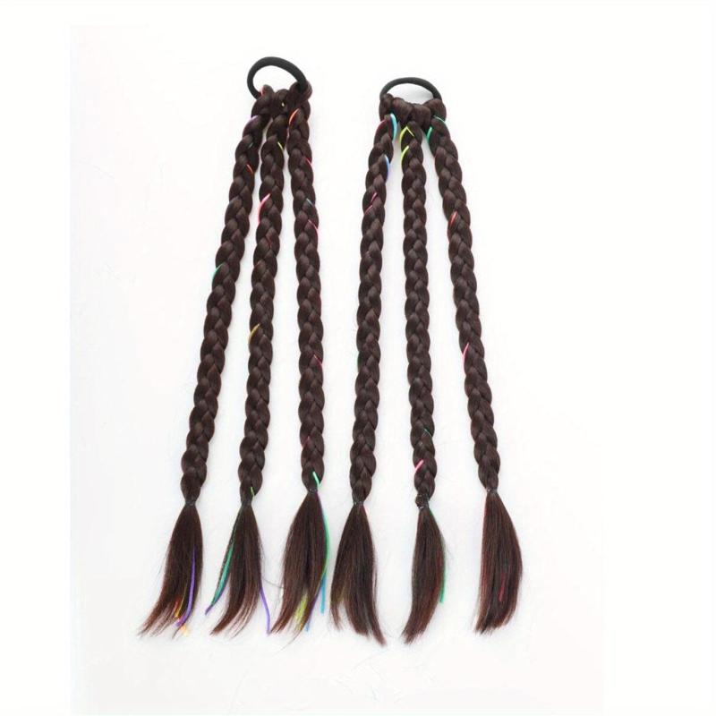 20 Inch Box Braid Ponytail Extensions With Rubber Band