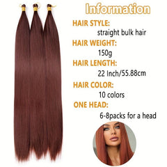 88cm Long Straight Pre Stretched Silk Bulk Hair Extensions