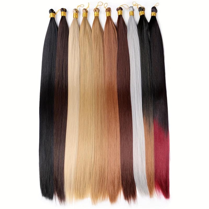88cm Long Straight Pre Stretched Silk Bulk Hair Extensions