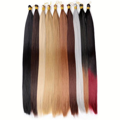 88cm Long Straight Pre Stretched Silk Bulk Hair Extensions