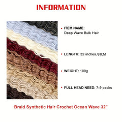 Ombre Water Wave Braiding Hair 28 Cm Crochet Extensions
