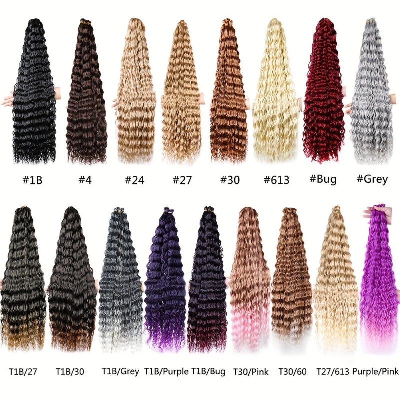 Ombre Water Wave Braiding Hair 28 Cm Crochet Extensions