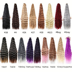 Ombre Water Wave Braiding Hair 28 Cm Crochet Extensions