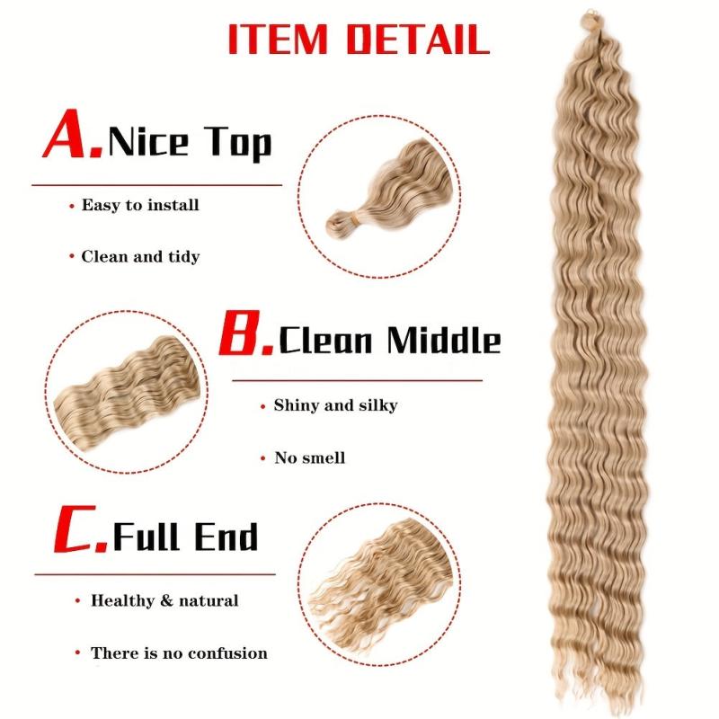 Ombre Water Wave Braiding Hair 28 Cm Crochet Extensions