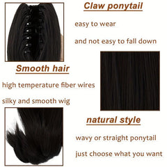 Women's Short Natural Ponytail Clip In Synthetic Hair Extensions