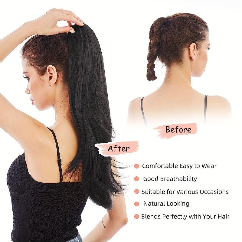 Women's Short Natural Ponytail Clip In Synthetic Hair Extensions