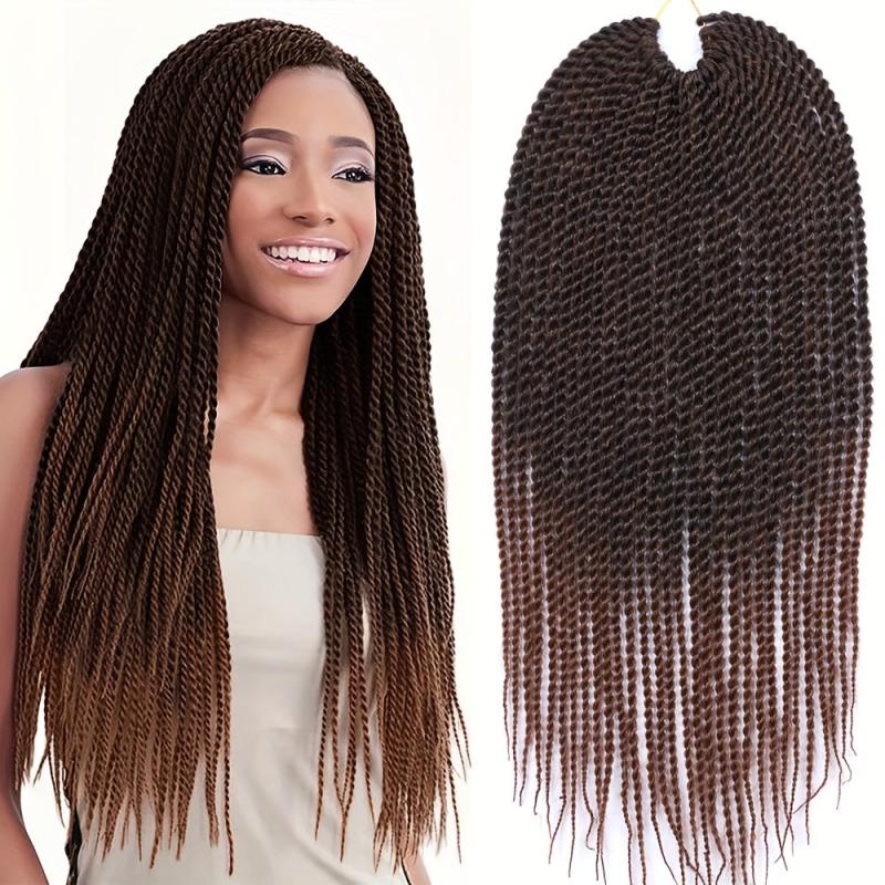 Senegalese Twist Crochet Hair Extensions Pre Looped Synthetic Braiding Hair