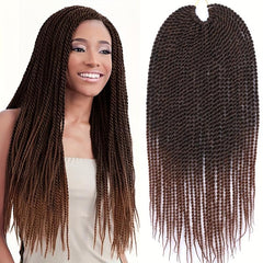 Senegalese Twist Crochet Hair Extensions Pre Looped Synthetic Braiding Hair