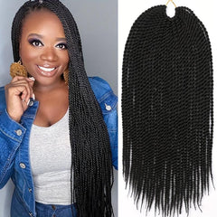Senegalese Twist Crochet Hair Extensions Pre Looped Synthetic Braiding Hair