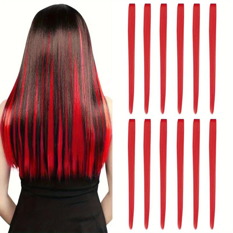 12 Pcs Y2K Hair Extension Clip In Hair Extensions 55 88 Cm