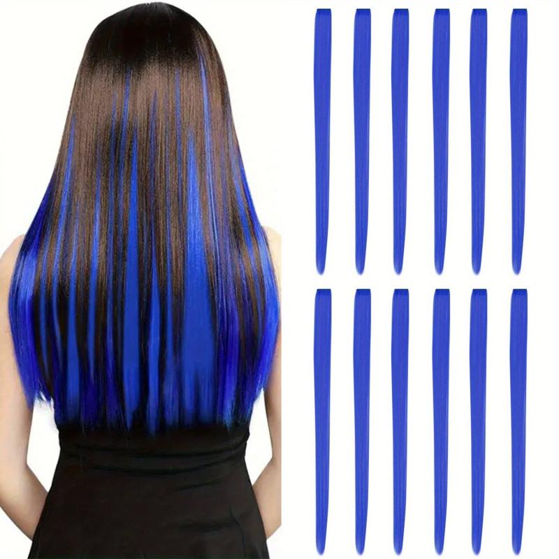 12 Pcs Y2K Hair Extension Clip In Hair Extensions 55 88 Cm