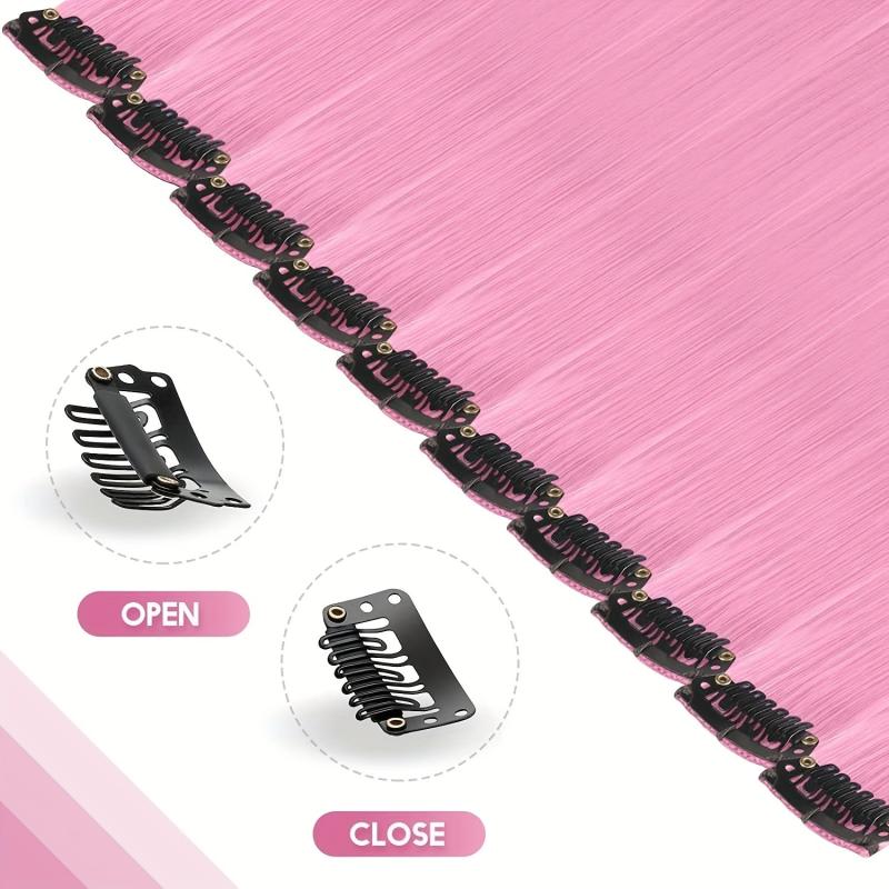 12 Pcs Y2K Hair Extension Clip In Hair Extensions 55 88 Cm