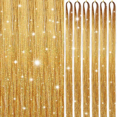 Y2K Tinsel Hair Extension 6pcs 45-72 Cm Sparkle Glitter Rainbow Colored