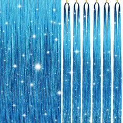 Y2K Tinsel Hair Extension 6pcs 45-72 Cm Sparkle Glitter Rainbow Colored