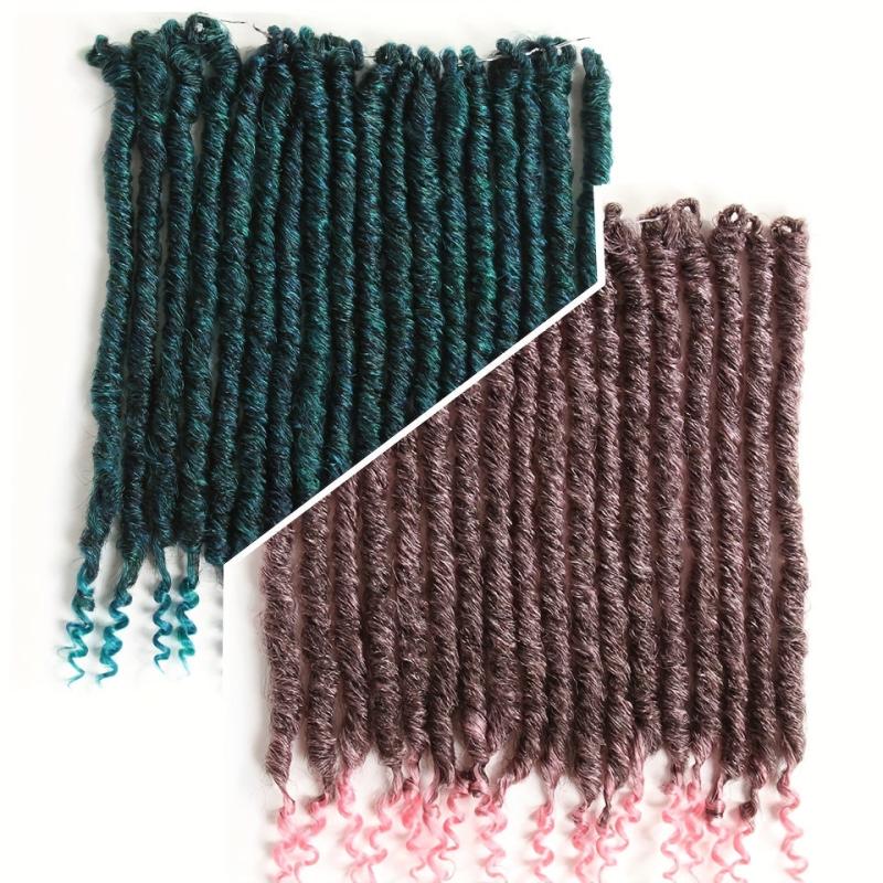 Ombre Dreadlock Braids Hair Pieces Curly Ends Crochet Hair Extensions Dreads