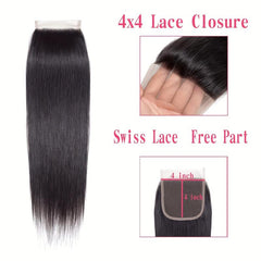 Brazilian Virgin Hair Straight Lace Closure 4x4 20cm