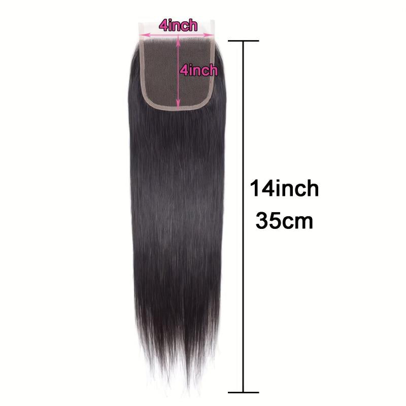 Brazilian Virgin Hair Straight Lace Closure 4x4 20cm