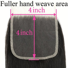 Brazilian Virgin Hair Straight Lace Closure 4x4 20cm