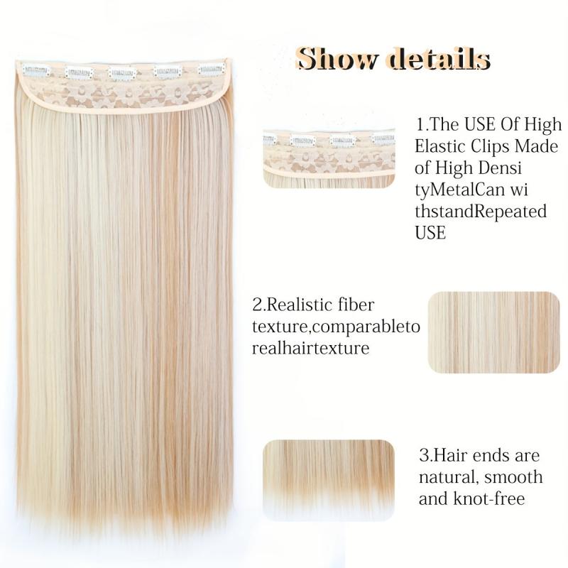5clips Long Straight Hair Pieces Synthetic Clip In Hair Extensions