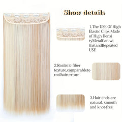 5clips Long Straight Hair Pieces Synthetic Clip In Hair Extensions