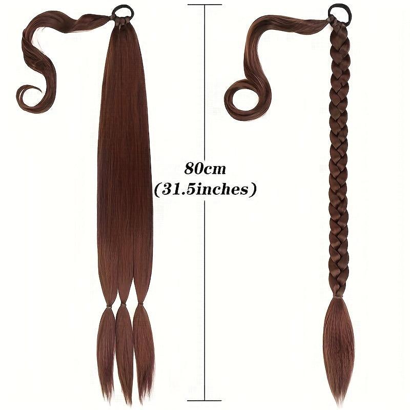 Long Straight Ponytail Hair Extension with Hair Tie