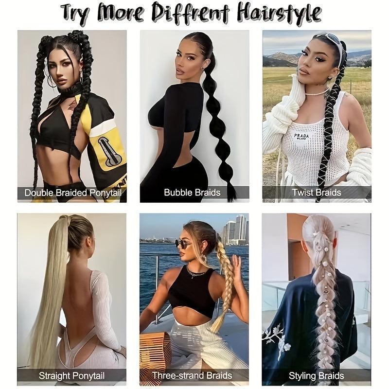 Long Straight Ponytail Hair Extension with Hair Tie