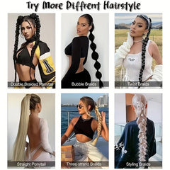 Long Straight Ponytail Hair Extension with Hair Tie