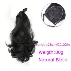 Long Curly Ponytail Clip In Hair Extension Natural Look