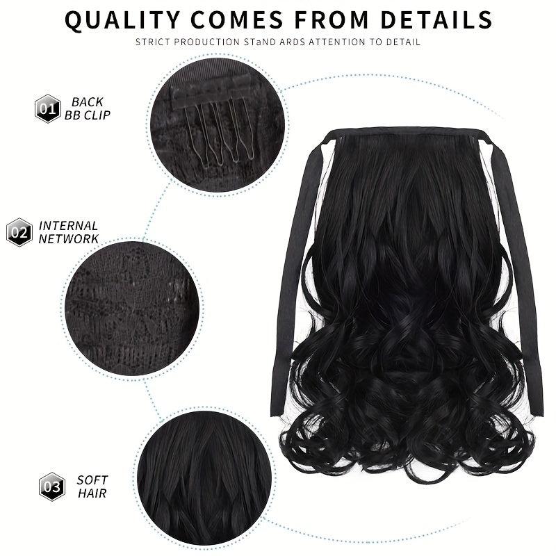 Long Curly Ponytail Clip In Hair Extension Natural Look