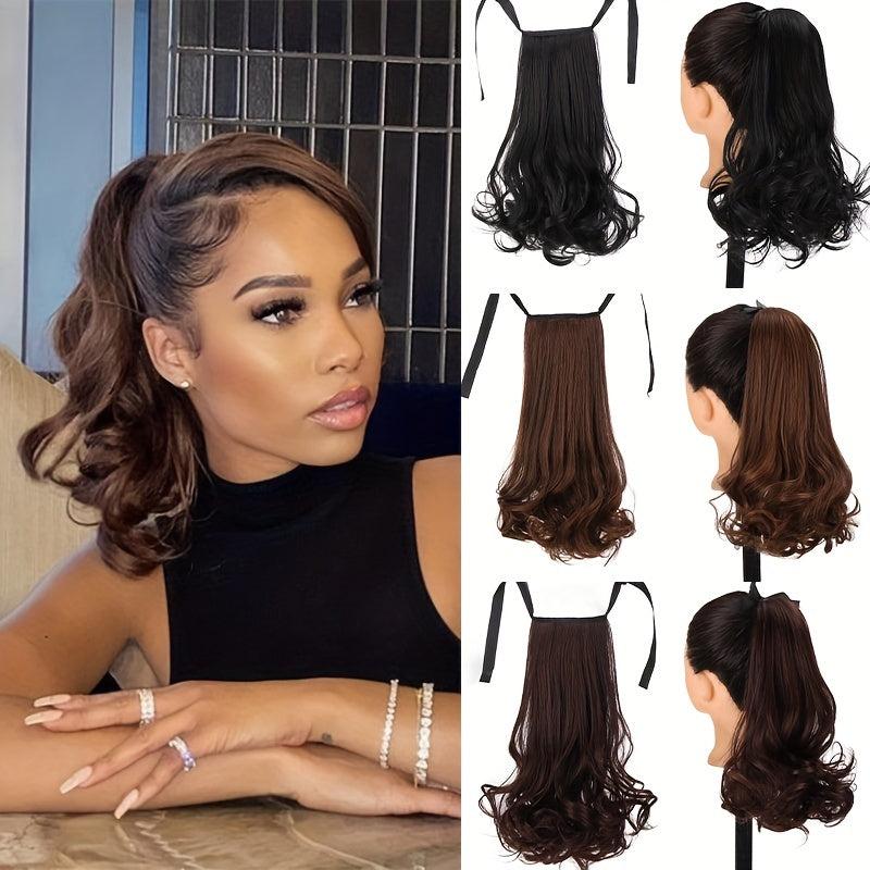 Long Curly Ponytail Clip In Hair Extension Natural Look