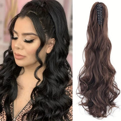 Long Curly Claw Ponytail Synthetic Clip In Hair Extensions for Party Use
