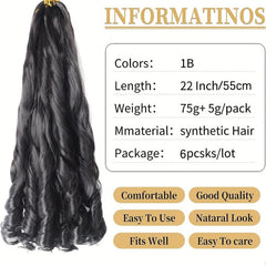 6 Packs French Curly Braiding Hair 55 88 Cm Loose Wave Spiral Curly Crochet Hair