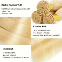 613 Straight Hair Bundles Blonde 10A Brazilian Virgin Human Hair