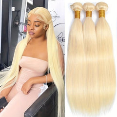 613 Straight Hair Bundles Blonde 10A Brazilian Virgin Human Hair