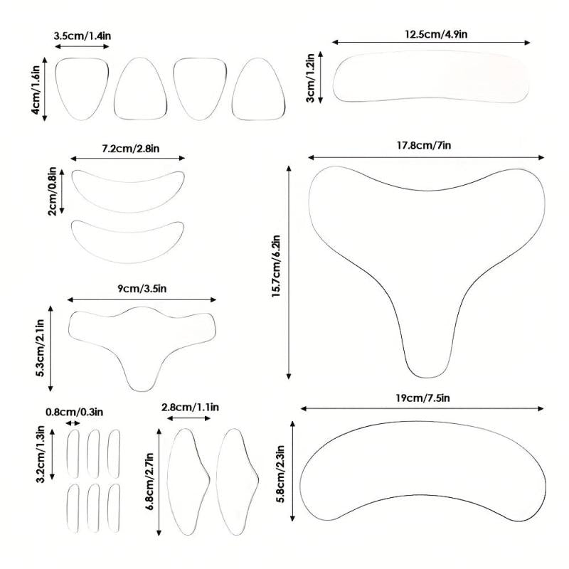 Reusable Silicone Facial Protection Sticker Pads, 11pcs