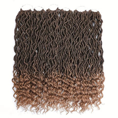 6Pcs 18in Curly Faux Locs Crochet Hair Deep Wave Braiding Extensions