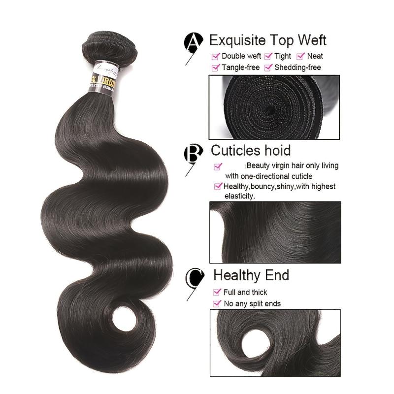 Brazilian Body Wave Human Hair Bundles 10-30 Inches Weave Extensions