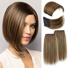 4 PCS Synthetic Hair Toppers for Women Invisible Clips Hair Extensions