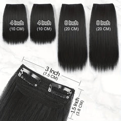 4 PCS Synthetic Hair Toppers for Women Invisible Clips Hair Extensions