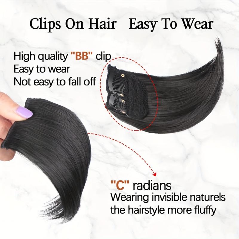 4 PCS Synthetic Hair Toppers for Women Invisible Clips Hair Extensions