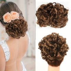 Messy Curly Hair Bun with Comb Clips Chignon Hairpiece Updo Cover Hair