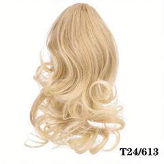 Short Wavy Ponytail Extensions Claw Clip In Synthetic Hair Extensions