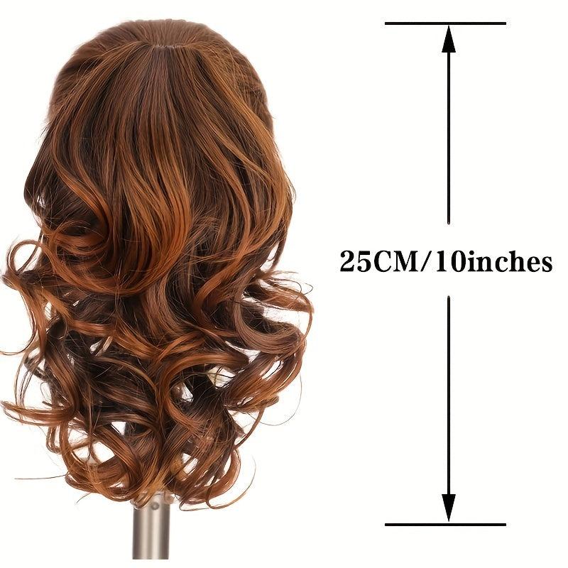 Short Wavy Ponytail Extensions Claw Clip In Synthetic Hair Extensions