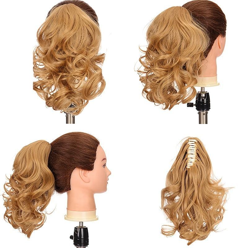 Short Wavy Ponytail Extensions Claw Clip In Synthetic Hair Extensions