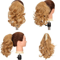 Short Wavy Ponytail Extensions Claw Clip In Synthetic Hair Extensions