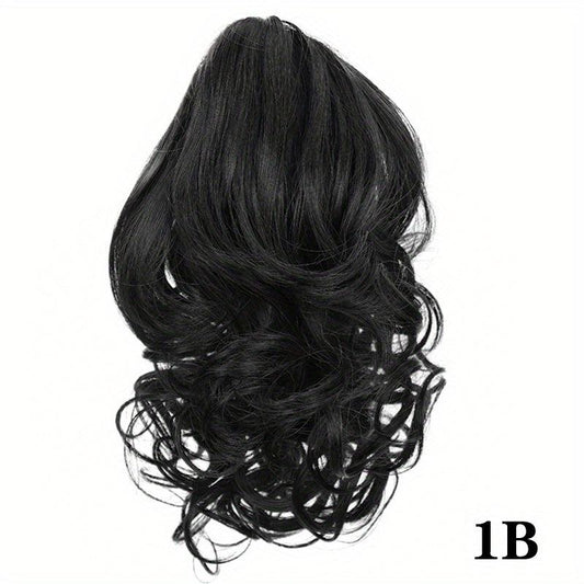 Short Wavy Ponytail Extensions Claw Clip In Synthetic Hair Extensions