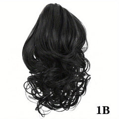 Short Wavy Ponytail Extensions Claw Clip In Synthetic Hair Extensions