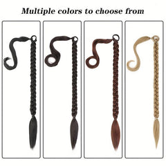 Long Braided Ponytail Hair Extensions 28 cm Synthetic Fiber Hair Extensions