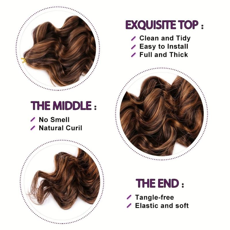 Synthetic Ocean Wave Crochet Hair Extensions