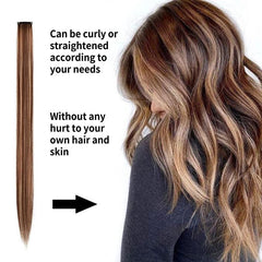 10pcs Brown Blonde Synthetic Clip in Hair Extensions 55 Long Hairpiece